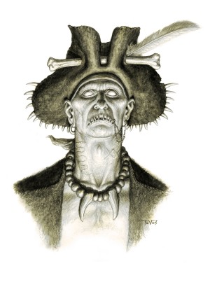 Zombies Piratas en Aguas Misteriosas con cara de malo